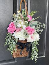 Summer Door Basket | Flower door basket  | Hot Pink Door Basket picture