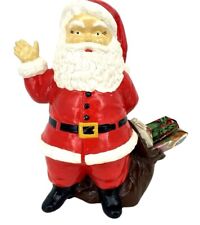 1973 Hand Painted 10.5” Duncan Ceramics Santa Claus With Candy Sack Waving picture