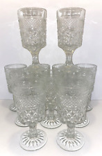 Set of 11 Vintage Anchor Hocking Clear WEXFORD Water Goblets - Excellent picture