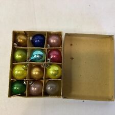 Dozen of Antique 1949 Mini Glass Ball Christmas Ornaments w/Box Occupied Japan picture