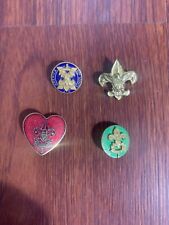 4 vintage Boy Scouts pins. 10 year, Mother’s Heart, etc. picture