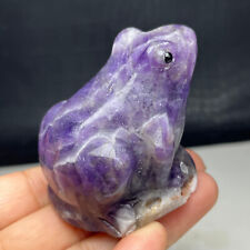 142g Natural Crystal Specimen. Amethyst. Hand-carved. Exquisite Frog.Healing.WG picture