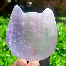 124G Natural Beautiful Colours Fluorite Crystal Carving Bowl Healing picture