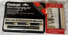 Osmiroid Gold Tip Calligraphy PRE-OWNED Set LEFT HAND & Hunt Set New picture