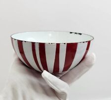 Vintage Cathrineholm Red White Striped Enamel Bowl Mid Century Mod MCM picture