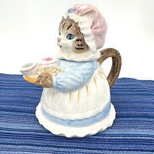 Vintage Decorative Ceramic Cat Teapot Heritage Mint + Lid 7