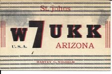 QSL  1947 ST Johns Arizona    radio card picture