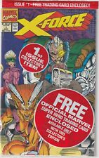 X-Force #1 Sealed with Deadpool Card Marvel Comics 1991 Negative logo box picture