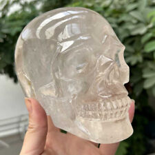 4.81LB Natural Smoky Quartz Skull Carved Tea Crystal Skull Reiki Healing picture