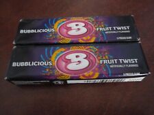 Extremely RARE Fruit Twist Hubba Bubba Bubblicious Gum, 2 Sealed Collector Packs picture