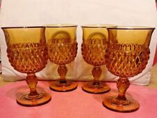  Wine Goblets**Indiana Glass** Set Of Four** Amber **Excellent Condition** picture