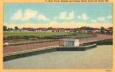 Vintage Postcard 1920s Race Track Stables & Judges Stand Havre de Grace Maryland picture