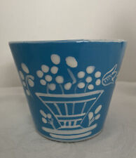 Art Pottery Ceramic Planter Cachepot Italy Signed Numbered Hand Painted Blue picture