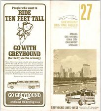 1971 Greyhound Lines West Omaha to Chicago Iowa Bus Time Tables #27 Vtg 4A picture