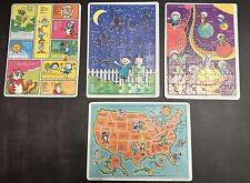 Vintage 1978 Lot of 4 Kellogg Puzzles - Cereal Mascot Cartoons, Planets, Map picture