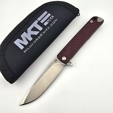 Medford M-48 Folding Knife Red Aluminum & Tumbled Titanium Handle S45VN Blade picture