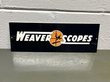 WEAVER SCOPES Heavy Gauge Metal Sign Service Station Sales Gas Oil Gun Deere picture