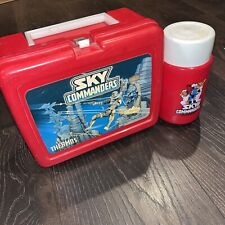 Vintage 1987 Hanna-Barbera SKY COMMANDERS Red Lunch Box with Thermos USA picture