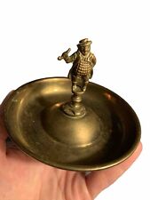 18th Century Antique Brass Smoking Portly Dickens Ashtray picture