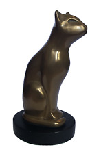 Floyd T. DeWitt Bronze Metal Cat Sculpture Mid Century Art Deco Signed picture