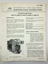 Transfer Switches Maintenance Instruction GM EMD Electro Motive Division X266 picture