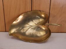 Vintage Solid Brass Leaf Tray Dish Centerpiece Ashtray picture