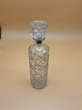 Vintage Iridescent Diamond Pressed Glass Booze Liquor Bottle 9.75