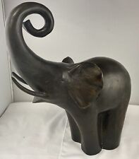 Indonesian Dark Patina Bronze Stylized Abstract Elephant Sculpture picture