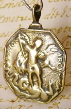 ANTIQUE 17TH CENTURY ST. MICHAEL MOTHER MARY BABY JESUS LORETO PILGRIMAGE MEDAL picture