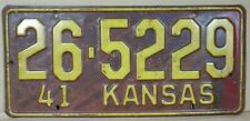 1941 Kansas Car Tag License Plate 26-5229 McPherson County Rat Rod, Man Cave picture