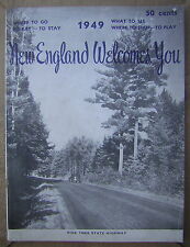 1949 New England Welcomes You Travel Magazine with Pine Tree State Highway Cover picture