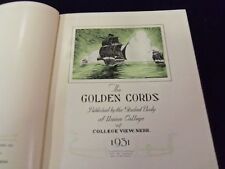 1931 UNION COLLEGE YEARBOOK - GOLDEN CORDS - LINCOLN NEBRASKA - YB 183 picture