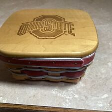 Longaberger OHIO STATE TV Time Basket+lid-Protector6 6 3/4” X 6 3/4” X 3 1/2” T picture