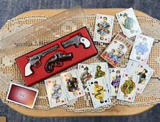 Vintage Soviet Russia Working Souvenir Pistol Set and Playing Cards picture