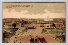 Providence RI-Rhode Island Bird's Eye Railroad Station Vintage Souvenir Postcard picture