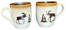 Woodland Home Studio Moose Mug Rustic Coffee Tea Pine Tree Brown Ceramic Set  2 picture