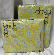 VTG Stevens UTICA Double Flat Fitted Sheet Set DAVID HICKS NOS New Yellow CHIPS picture