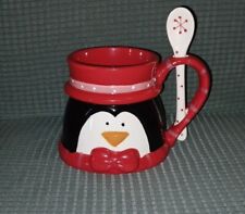 Cracker Barrel Just Chillin' by Lori Siebert Christmas Penguin Mug Black  picture