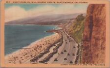 Postcard Lighthouse Will Rogers' Estate Santa Monica CA 1952 picture