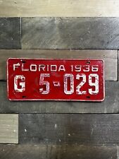 VINTAGE 1936 FLORIDA TAG TRUCK LICENSE PLATE #G 5-029 picture