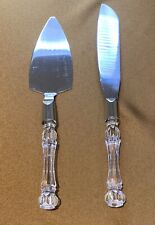 Lucite Cake Knife And Server Set 2 Piece Stainless Steel MCM Vintage Wedding picture