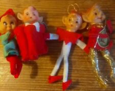 Vintage Lot Christmas Pixie Elf Knee Hugger  Ornaments SEE DESCRIPTION AND PICS picture