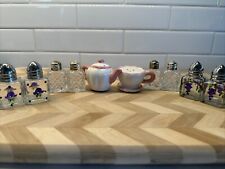 Vintage Glass Or Porcelain Mini Salt & Pepper Shakers Lot Of 5 Sets picture