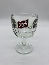 Vintage SCHLITZ BEER Glass Thumbprint Goblet The Beer That Made Milwaukee Famous picture