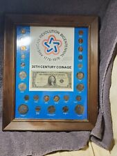 FRAMED 20TH CENTURY COINAGE AMERICAN REVOLUTION BICENTENNIAL WALL HANGING picture