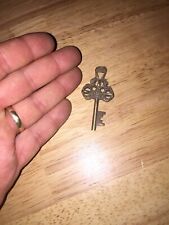 Monastery Key 🔑 Victorian Metal Skeleton Brass Patina Cathedral Monk Collector picture