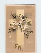 Postcard A Happy Easter Flower Art Print Embossed Card picture