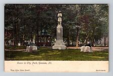 Geneseo, IL-Illinois, Scene In City Park Antique, Vintage Souvenir Postcard picture