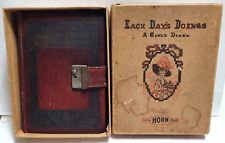 ANTIQUE 1846 EACH DAYS DOINGS A GIRLS DIARY W/BOX & KEY picture