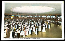 CLEVELAND OHIO Euclid Beach Park Dance Hall Vintage UNUSED Linen Postcard 1940's picture